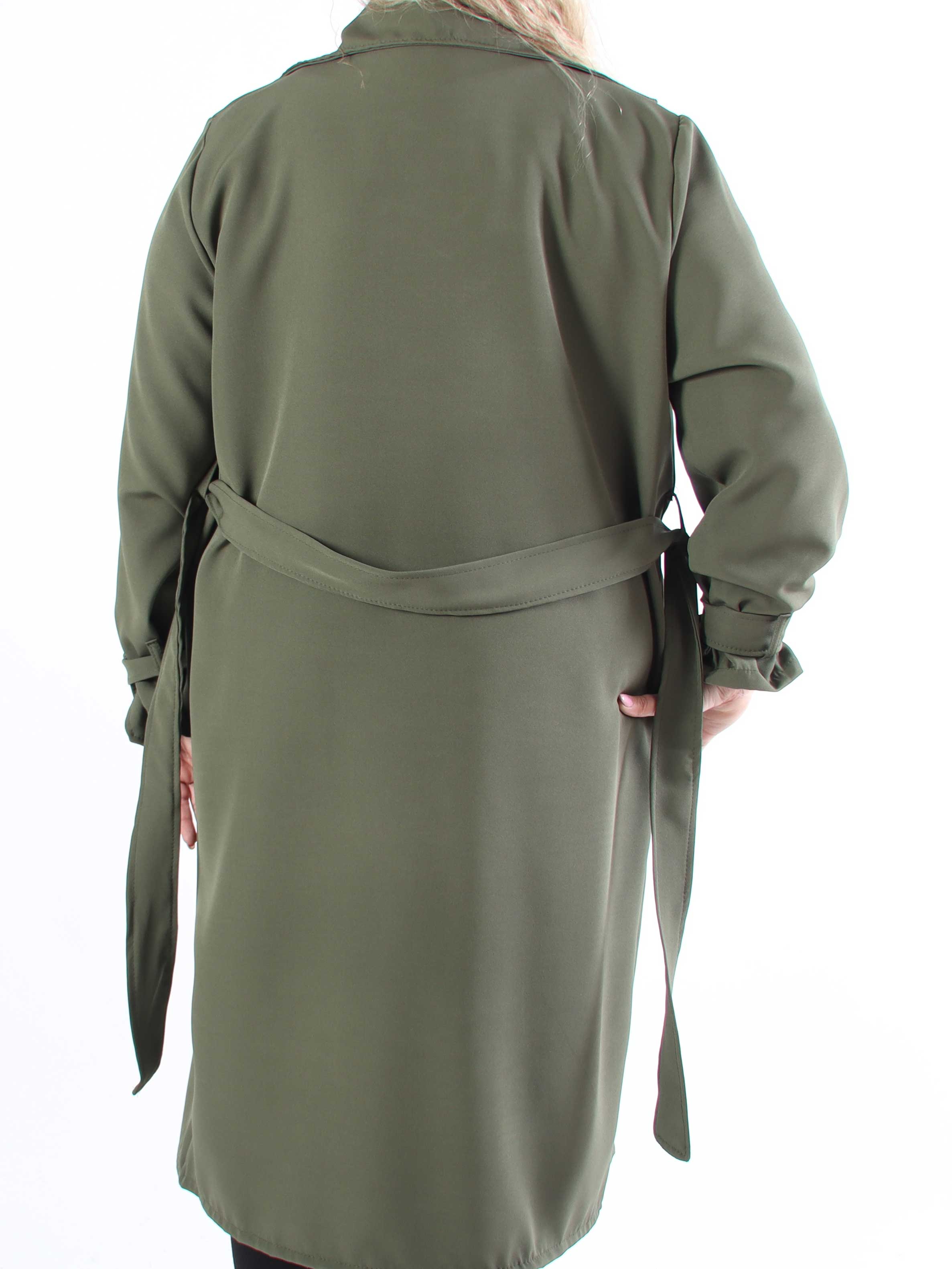 Sharpay - Lätt trenchcoat i plusstorlek med knytband